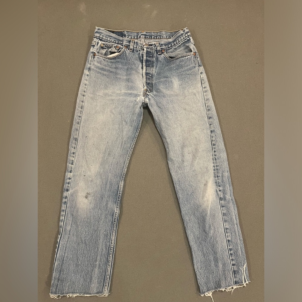 Levi's Light Blue Straight Jeans (Cropped and tailored)